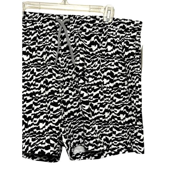 Open Edit Volley Swim Trunks Elastic Waistband Built-In Mesh Black/White XL NWT - Picture 3 of 8